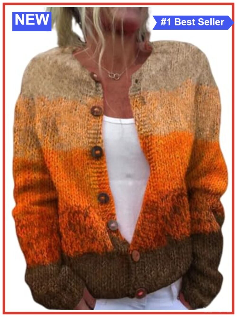 Women's Funny Fall Winter Long Sleeve Button Knit Cardigan Sweater Vintage